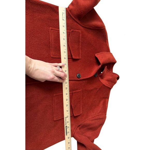 Garnet Hill Jacket Lightweight Wool Blend Shirt Button Front Brick Brown Red siz - Picture 6 of 9
